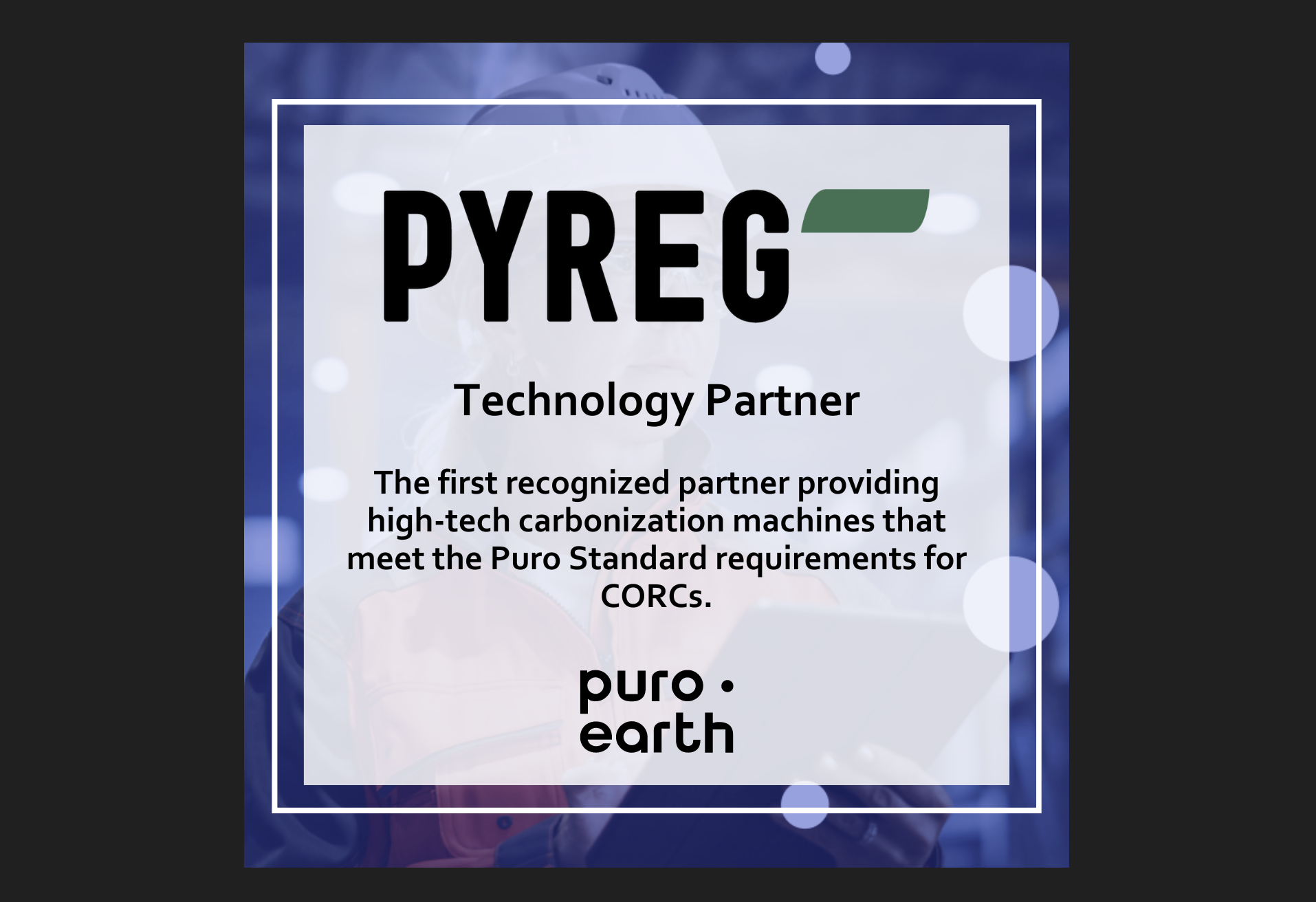 PYREG is the first recognized technology of puro.earth