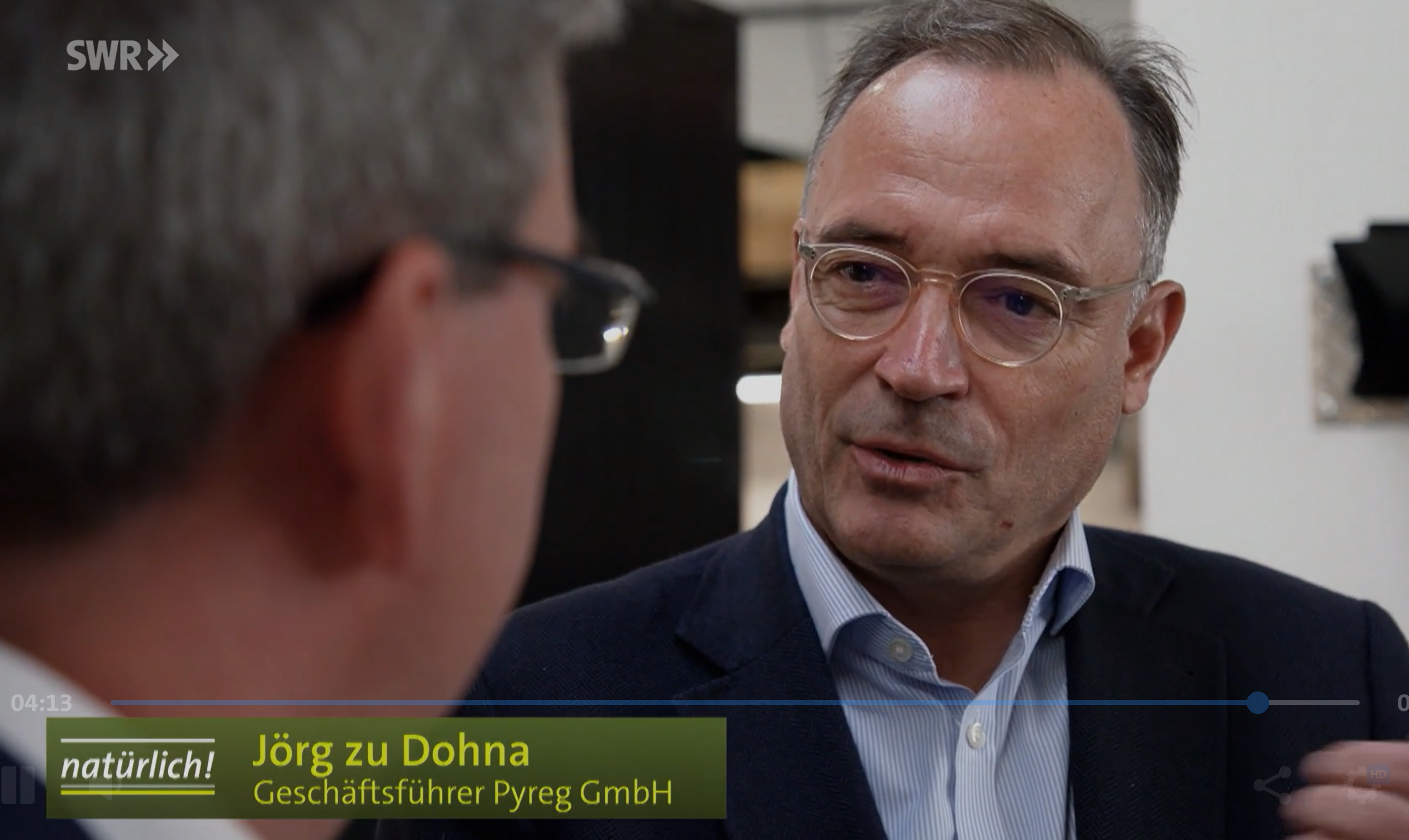 Jörg zu Dohna (CEO von PYREG) im TV-Interview bei natürlich vom SWR